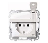 Merten Merten Prise SCHUKO pws/gl avec couvercle rabattable MEG2315-0319 Quantité:1