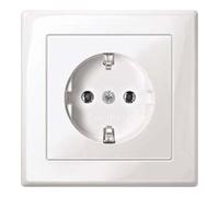 Merten Merten Prise SCHUKO pws/gl avec plaque de recouvrement complète MEG2301-1419 Quantité:1