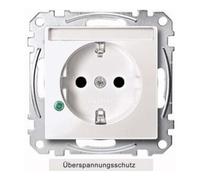 Merten Merten Prise SCHUKO pws/gl avec protection surtension et inscription MEG2305-0319 Quantité:1