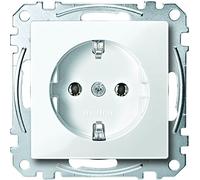 Merten Prise Schuko avec bornes à fiche Système M Blanc polaire brillant, MEG2301-0319 5 Steckdosen polarweiß glänzend