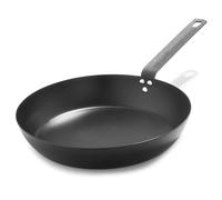 Merten & Storck Carbon Steel Poêle à Frire de 30 cm en Acier au Carbone Pré-assaisonné, Fonte Légère, Durable, Saisir, Griller, Frire, Facile à Nettoyer, Induction, Va au Four jusqu'à 315°C, Noir