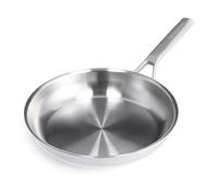 Merten & Storck Tri-Ply Stainless Steel, Poêle à Frire de 26 cm en Inox Trois Couches, Compatible avec l'Induction, Multicouche, Va au Four, Argent