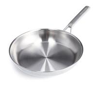 Merten & Storck Tri-Ply Stainless Steel, Poêle à Frire de 30 cm en Inox Trois Couches, Compatible avec l'Induction, Multicouche, Va au Four, Argent