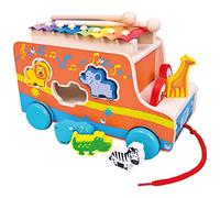 Mertens Voiture à piquer en bois avec xylophone pour enfants à partir de 18 mois Jouet pour enfants (jouet pour enfants à partir de 18 mois, jouet pour enfants (jouet pour enfants avec fonction de