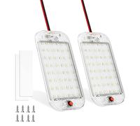 MERTTURM 48LED Voiture Interieur, Lumière Blanche Super Brillant Barre LED DC12v-85V 800LM avec Interrupteur on/Off, Plafonnier LED Camping Car Universel pour Camion/Bateau/Van/Caravane(2 Pièces)