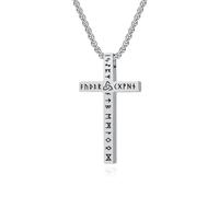 MERTTURM Chaîne avec croix viking nordique pour homme - avec signe runique ancien, 29*50mm, Acier inoxydable, no