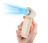 MERTTURM Mini Ventilateur Portable, 17400RPM Ventilateur Poche avec Crochet, 3000mAh Rechargeable Turbo Fan avec 5 Vitesses pour Commutaison/Marche/Shopping/Voyage/École - Café au Lait