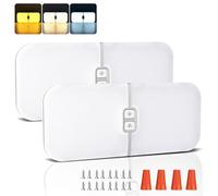 MERTTURM Plafonnier LED 12V Camping Car, Éclairage Voiture Interieur 1800LM Super Lumineux et Fin, 3 Couleurs de Lumière&Luminosité Réglable, Plafonnier Camping for Car Fourgon Remorque Bateau(2PCS)