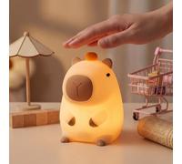 MERTTURM Veilleuse Capybara pour Enfant, Rechargeable Bébé Lampe de Chevet avec Contrôle Tacte/Graduable, Lampe de Table en Silicone Alimentaire pour Allaitement, Heure du Coucher, Cadeau