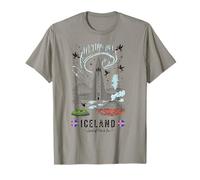 Merveilles de la Nature de l'Islande Aurora Volcano Puffins Souvenir T-Shirt