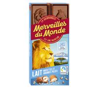 MERVEILLES DU MONDE Chocolat Lait, Amandes et Noisettes pilées 100g