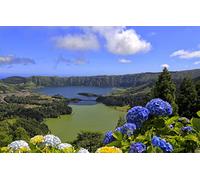Merveilles du Monde Puzzle 1000 pièces, beauté Naturelle, lac, Portugal, Açores, île de São Miguel 38x26CM