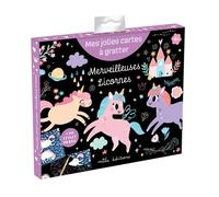 Merveilleuses licornes - Mes jolies cartes à gratter - Pochette avec 8 cartes et un stylet en bois - Collectif - Mila Boutan Eds - Jeux livres objets