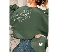 Merveilleux jour gentil, sweat-shirt décontracté à manches longues et col rond surdimensionné avec graphique de lettre positive mignonne pour femmes, automne/hiver L,M,S,XLNoëlTissu tricoté