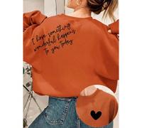 Merveilleux jour gentil, sweat-shirt décontracté à manches longues et col rond surdimensionné avec graphique de lettre positive mignonne pour femmes, automne/hiver L,M,S,XLHalloweenTissu tricoté