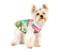 Merveilleux petits champignons en coton imprimé gilet pour animal domestique M vêtements doux élastique respirant pull animal de compagnie
