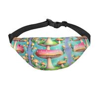 Merveilleux petits champignons sac banane de voyage tendance, adapté pour le sport, la course, le cyclisme, les voyages, la pêche pour garçons, grand sac banane à bandoulière, noir, taille unique