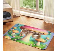 Merveilleux tapis d'alimentation en similicuir absorbant l'eau pour animaux domestiques 30 x 45 cm antidérapant durable pour gamelles de chat et chien