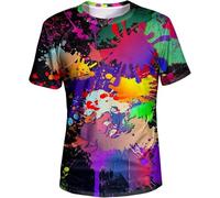 MERVOS Summer 3D Graffiti Art Print T Shirt Retro Hip-hop Street Style Unisex Round Neck Short Sleeve Top