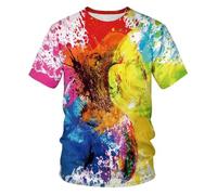 MERVOS Summer 3D Graffiti Art Printed T Shirt Retro Hip Hop Street Style Unisex Round Neck Short Sleeve Blouse