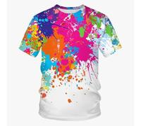 MERVOS Summer 3D Graffiti Art Printed T Shirt Retro Hip Hop Street Style Unisex Round Neck Short Sleeve Blouse
