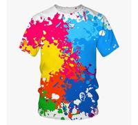 MERVOS Summer 3D Graffiti Art Printed T Shirt Retro Hip Hop Street Style Unisex Round Neck Short Sleeve Blouse