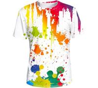 MERVOS Summer 3D Graffiti Art Printed T Shirt Retro Hip Hop Street Style Unisex Round Neck Short Sleeve Top