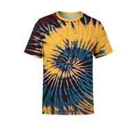 MERVOS T-Shirt imprimé 3D avec Motif tie-Dye coloré, vêtement Original à col Rond et Manches Courtes pour Homme et Femme