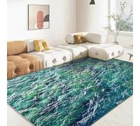 MERVOS Tapis Bleu à Motif océan 3D pour Salon, Cuisine, Chambre, entrée, Balcon - Tapis antidérapant décoratif
