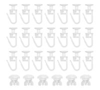 MERVYNGLYNNHUNTER Lot de 100 crochets de rideau + 6 stoppeurs, pour rails de rideaux, rouleaux de rideaux (blanc)