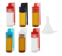 MERVYNGLYNNHUNTER Lot de 6 boîtes à tabac à priser de 51 mm avec cuillère, petite bouteille de rangement avec mini entonnoir et cuillère, bouteille de rangement portable intégrée pour l'extérieur