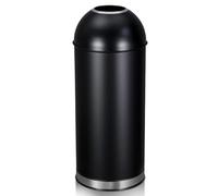 MERXENG Grande poubelle de cuisine en acier inoxydable robuste de 65 L, poubelle de cuisine ronde ouverte pour intérieur et extérieur, poubelle durable pour maison, bureau, restaurant