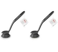 Mery | Brosse de Cuisine | Brosse pour Ustensiles | pour Nettoyer Les Poêles, Casseroles, Éviers de Cuisine | Non Rayante | Gris Foncé, Dimensions : 27 x 6 x 3.8 cm (Lot de 2)