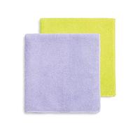 Mery Lot de 2 Bayettes Microfibre | Super résistant | Séchage Rapide | Super Absorbant | Lavable | Ne Laisse Aucune Trace | Vert et Lilas | Dimensions : 38 x 36 cm
