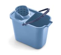 Mery - Seau Rectangulaire avec Égouttoir, Paroi Robuste de 2 mm, Poignée Ergonomique, Vidange Facile, Bleu, 12 L