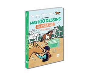 Mes 100 dessins en pas à pas - Chevaux et poneys - Laura Gómez Guerra - Editions 365 - cartonné - Document jeunesse