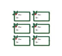 Mes 12 Petites Etiquettes Adhesives Houx De Noel