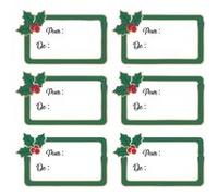 Mes 12 petites etiquettes adhesives houx de noel Vert G