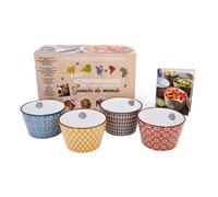 Mes Accompagnements 100 % Faits Maison - Saveurs Du Monde - Coffret Avec 4 Bols En Céramique De 570 Ml Et 1 Livre De 25 Recettes