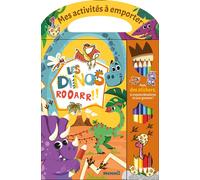 Mes activités à emporter - Les dinos - Avec des stickers, 6 crayons bicolores et une gomme ! Avec stickers + crayons + gomme - Collectif - Hemma - broché - Document jeunesse