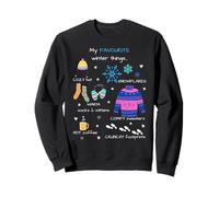 Mes activités Hivernales préférées sont Les Chapeaux douillets, Les Flocons de Neige, Le café Chaud. Sweatshirt