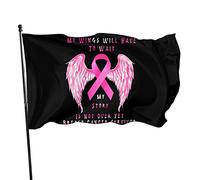 Mes ailes devront attendre, mon histoire est déjà terminée, drapeau de survivante du cancer du sein 3 x 5 pieds avec deux œillets en laiton, double couture, couleurs vives, anti-décoloration