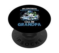 Mes amis de pêche préférés m'appellent Grandpa Funny Fisherman PopSockets PopGrip Adhésif