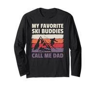 Mes Amis de Ski préférés m'appellent Papa Funny Skiing Manche Longue