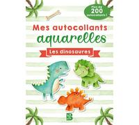 Mes autocollants aquarelles : Les dinosaures - Collectif - Le Ballon Eds - broché - Document jeunesse