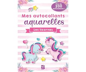 Mes autocollants aquarelles - Les licornes