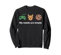 Mes Besoins sont Simples et Amusants : Un Dicton Amusant sur Les Cookies pour Les Joueurs Sweatshirt