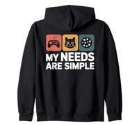 Mes Besoins sont Simples Gaming Enthusiast Cat Cookie Sweat à Capuche