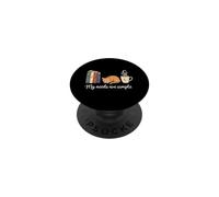 Mes Besoins sont Simples : Livres pour Chats, lecteurs accros au café PopSockets PopGrip Adhésif