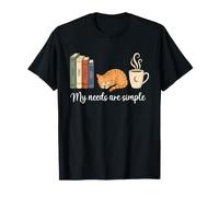 Mes Besoins sont Simples : Livres pour Chats, lecteurs accros au café T-Shirt